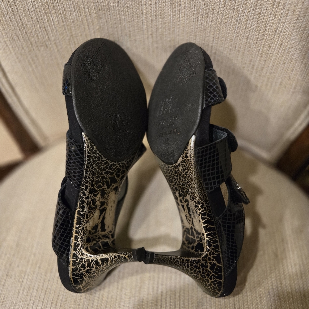 Helle Comfort Python Leather Sandals Rhinstones 3… - image 5